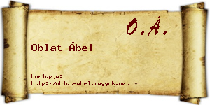 Oblat Ábel névjegykártya